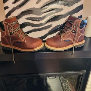 Brown Hiking Boots with Green Laces